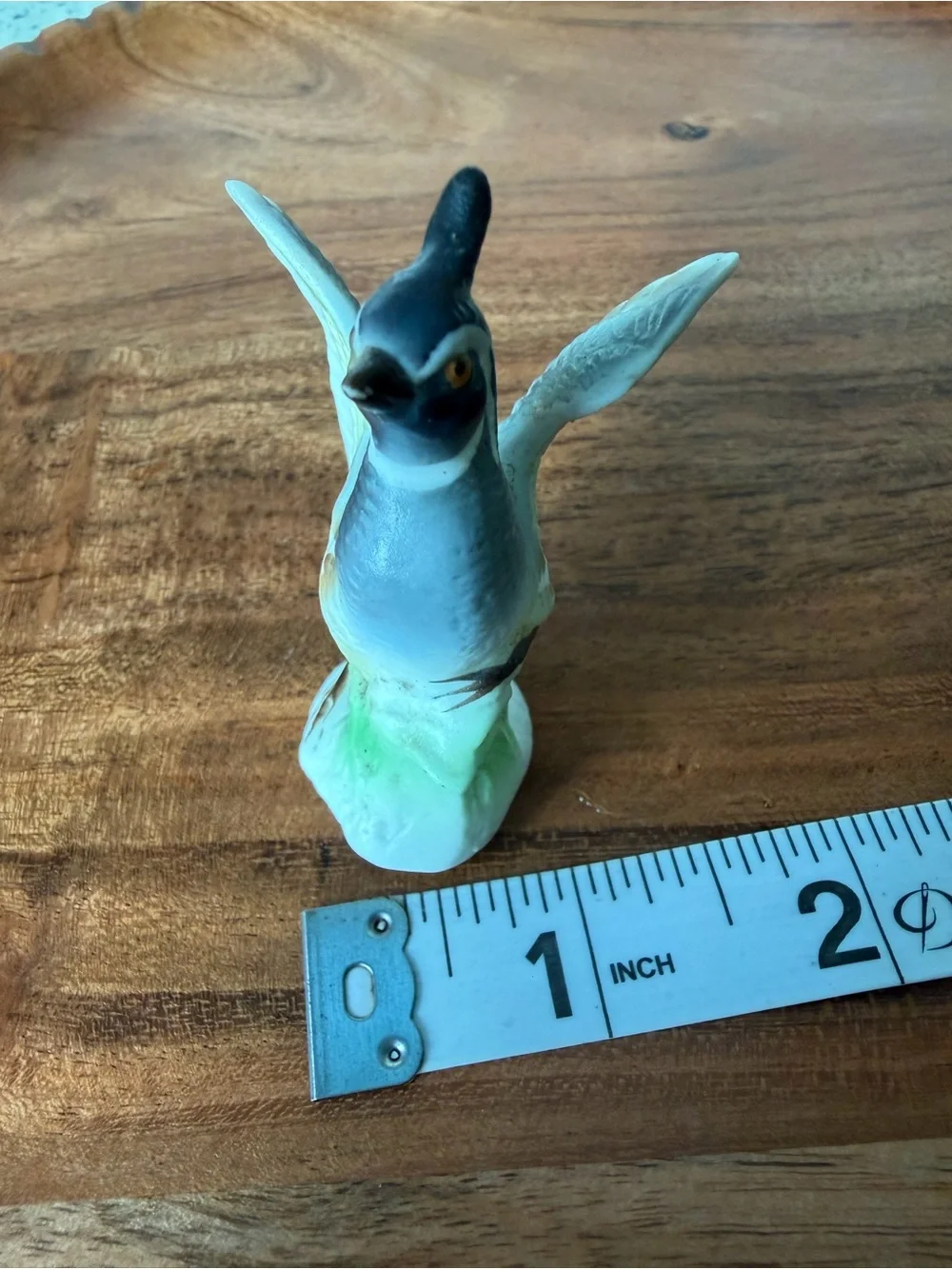 Vintage tiny hand-painted ceramic or porcelain quail figurine